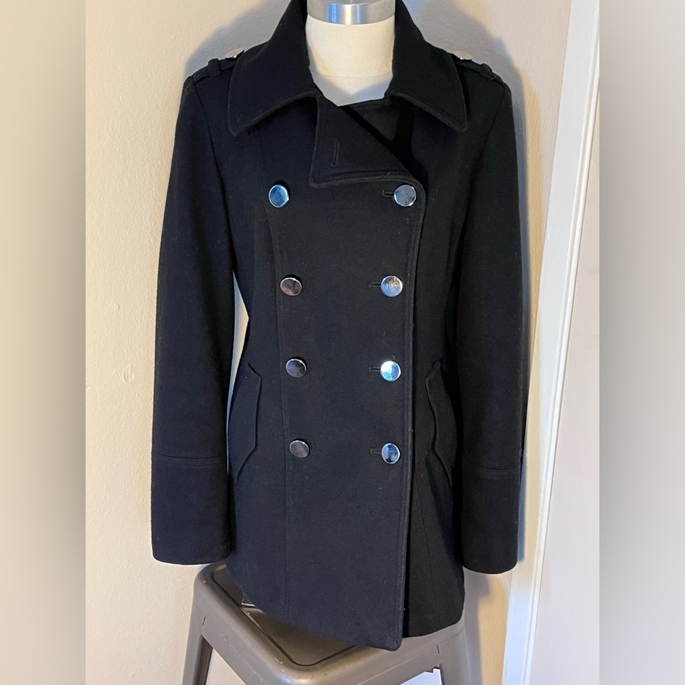 Dana Buchman Wool Blend Pea Coat Sz Small